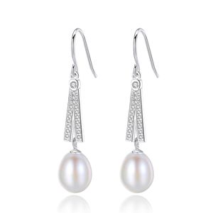 Vintage Parel Dangle Oorbellen S925 Zilver Micro Set Zirkonia Klassiek Oorbellen Europees Mode Dames Druppel oorbellen Bruiloft Sieraden Valentijnsdag Cadeau SPC