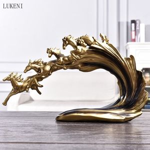 European Retro Creative Horse to Success Lucky Home Accessories Office Study Soft Decoration Gift 210414