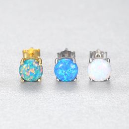 Conjunto de cuatro garras de estilo retro europeo, pendientes de tuerca de marca de ópalo, pendientes de plata s925 sexys y encantadores para mujer, regalo de joyería de gama alta