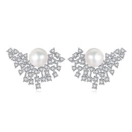 Nouvelle mode plein diamant perle boucles d'oreilles bijoux Style européen femmes luxe S925 argent Micro ensemble Zircon boucles d'oreilles femmes fête de mariage saint valentin cadeau SPC