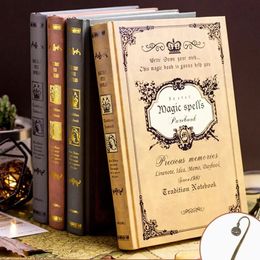 Cuaderno mágico grueso Retro europeo, libro diario creativo A5, regalos clásicos para estudiantes 240130