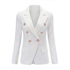 European Runway Classic Designer Col Châle Double Boutonnage Boutons Noir Blanc Blazers Office Lady Blazer Plus La Taille XXXL 201023