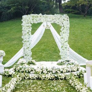 Fleurs artificielles de porte d'arc de fleurs de cerisier de décoration de mariage de conception carrée européenne avec l'étagère en métal pour l'arrangement de toile de fond d'étape de partie