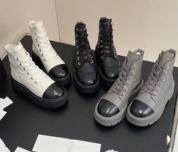 Europäische Station 2023 Neue erste Schicht Rindsleder High-Top-Schuhe gebunden runder Kopf dicke Sohle lässige Modeschuhe Gezeiten Martin Stiefel Langarmstiefel Leath 86xW#