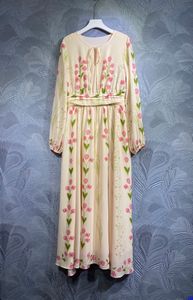 Europees station Franse ontwerper vintage jurk gedrukt grote swing jurk 2023 Nieuwe zomer juli