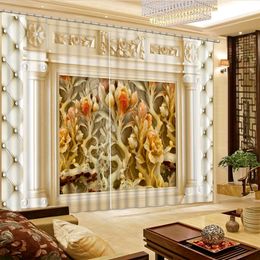 Rideaux 3D de style europ￩en personnalisent les bijoux fen￪tre rideaux rideaux rideaux occluls 2357