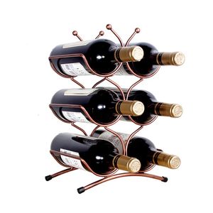 Style européen 6 bouteille casier à vin en métal autoportant cuisine support de rangement armoire raisin étagère affichage barre vin course 240111