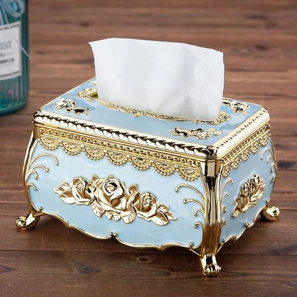 Boîte de tissus acrylique de style européen Luxury KTV Hotel Tissue Boîte de tissus de tissu accessoires de bureau de bureau à la maison Tissue de bureau