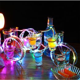 Ensemble de casier à vin de vélo de style européen rechargeable LED lumineux porte-bouteille de vin de bière brillant Champagne Cocktail rack272w