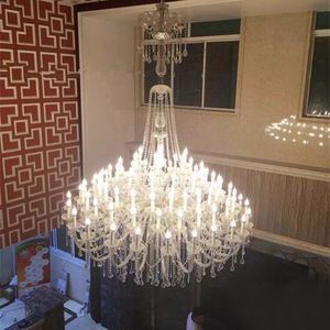 Europese stijl kaars kristallen hanger dubbele vloer woonkamer lampen en lantaarns eenvoudig restaurant Hotel Moderno villa projectlicht