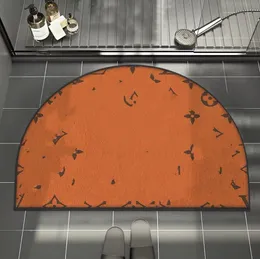Tapis de sol en forme de cachemire en demi-cercle transfrontalier de style européen pour salle de bain, tapis de sol antidérapant pour porte de salle de bain, épais