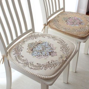 Coussin de chaise de salle à manger de style européen Table en tissu de jardin épaissie de haute qualité Coussin amovible lavable Stoo / Oreiller décoratif