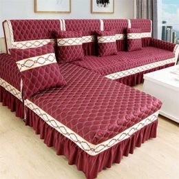 Europese stijl stof sofa kussen vier seizoen algemene antislip eenvoudige moderne woonkamer huishoudelijke slaapbank 211102