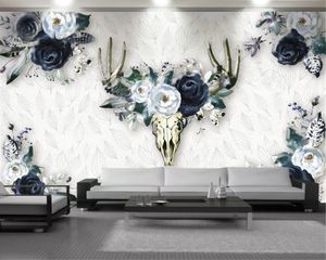 Papel tapiz 3d de flores de estilo europeo papel tapiz de mejora del hogar decoración Interior atmosférica Premium papel de pared 3d