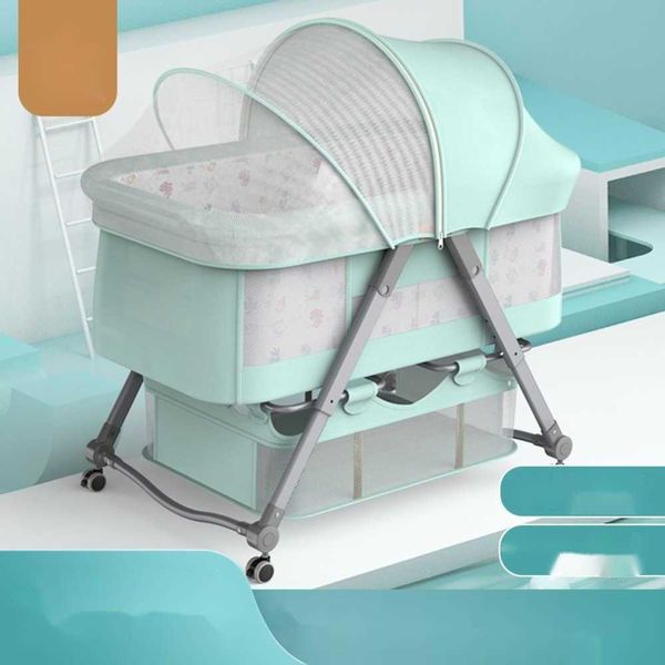 Style européen Pliant Épissage Grand Bb Multifonctionnel Portable Côté Convertible Berceau Nouveau-né Chevet Berceau Lit bébé berceaux lits jouets