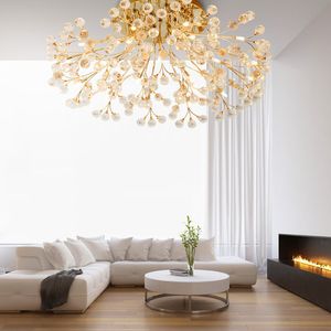 Europese stijl frosted crystal plafondlamp voor woonkamer slaapkamer led afstandsbediening luxe rose lamp home verlichting