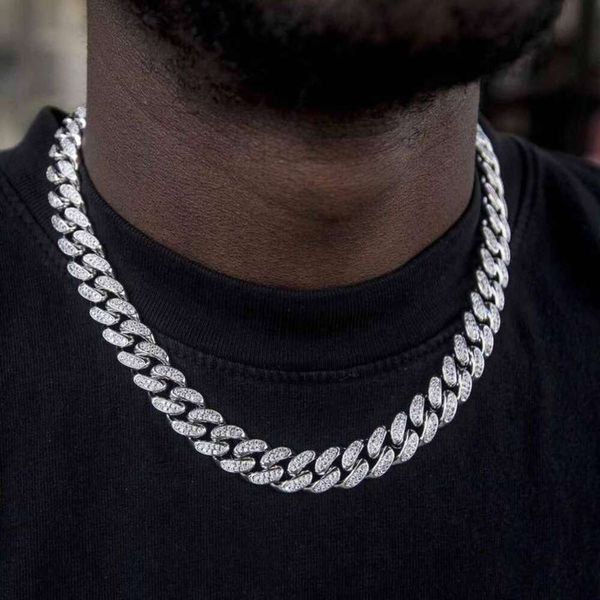 Collar De Diamantes De Talla Brillante De Cadena De Hip Hop De Estilo Europeo De 12 Mm