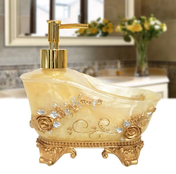 Style européen Accueil Hôtel Distributeurs de savon liquide Pompe Douche Shampooing Bouteille Désinfectant pour les mains Conteneur Salle de bains Accessoires LF275 Y200407