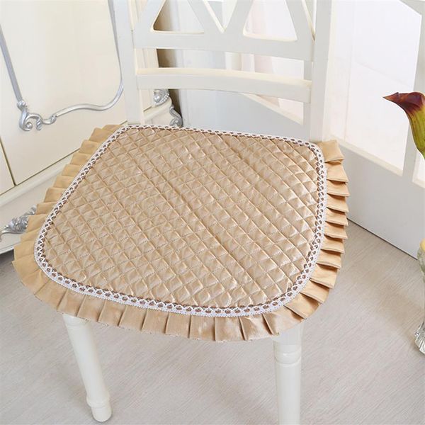 Cojín de tela para silla de comedor de lujo de estilo europeo, cojín para silla con bordado de encaje, cojín decorativo fino para el hogar de verano 260Z