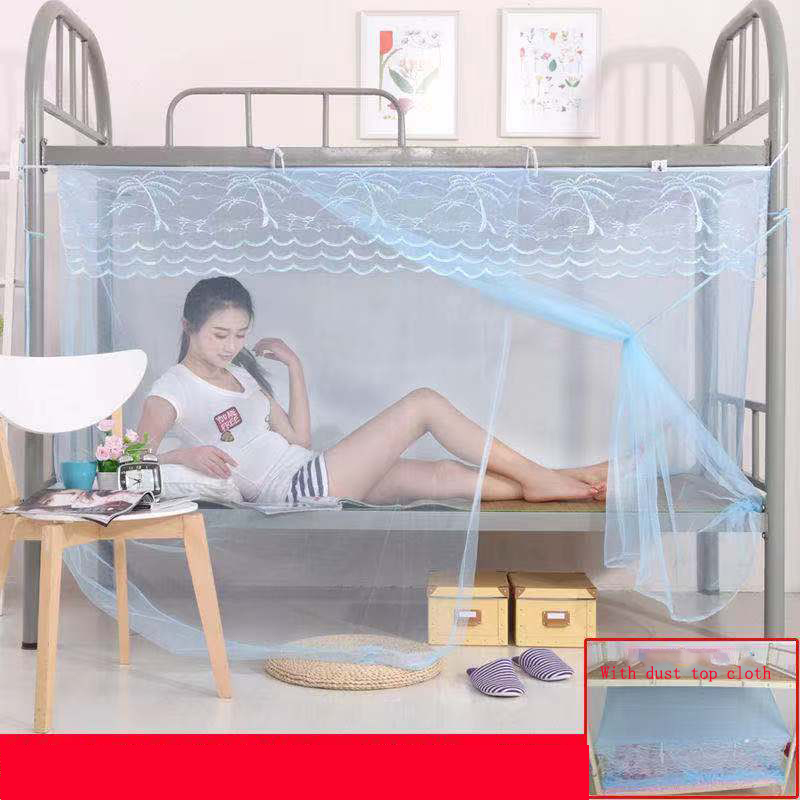 Europeisk stil fast färg spets hushåll stora rymd mygg netto sommarstudenter sovsal våningssäng enstaka myggnät