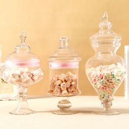 Style européen Strong Glass Storage Tank Glass Candy Jar Home Wedding Decors Party Supply