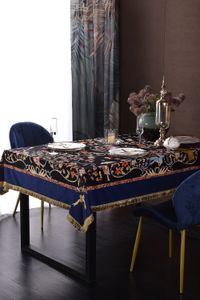 Europese stijl Tassel tafelkleed geborduurd gestreepte rechthoekige tafelkleed Home Decor rechthoekig eettafel Cover Tapete mesas