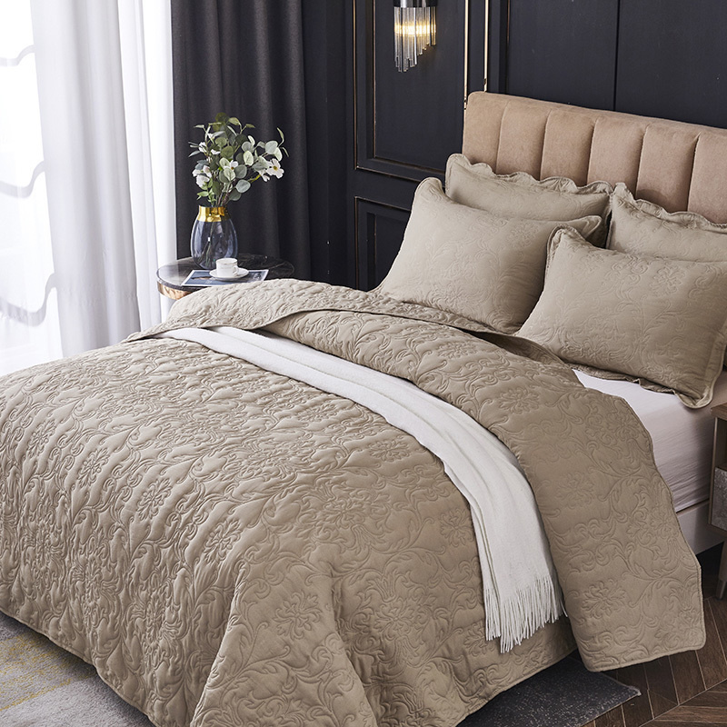Europäischer Stil dicker Bettbretthöfungsbettkissen Kissen Hülle Quiltbettbedeckung Bett Leinen Feste Farbe König Queen Size