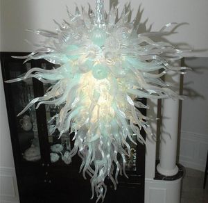 Europese stijl villa kunst lampen lange ketting led trap hanglamp 100% geblazen glas kristal kroonluchter verlichting