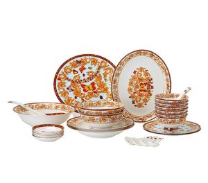 Europese stijl westerse servies sets kom serie voedsel model kamer bone china servies keramische plaat vlinder landhuis ontwerp5314563