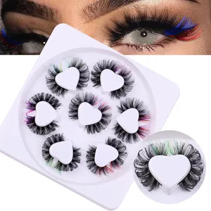 Europese USA Hot Selling Valse Wimpers 7 Pairs Pack DD Gekruld Pluizige Natuurlijke Valse Wimpers Party Stage Make-Up Wimpers