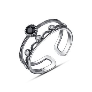 Europese Vintage Charm Vrouwen Gepersonaliseerde Open Ring Mode Luxe Merk 3A Zirkoon s925 Sterling Zilver Klassieke Ring Vrouwelijke High end Ring Sieraden Gift Souvenir