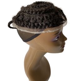 Europese maagdelijke vervanging van menselijk haar nummer 6 Afro Corn Braids Toupet 8x10 Full Lace Topper voor zwarte vrouw