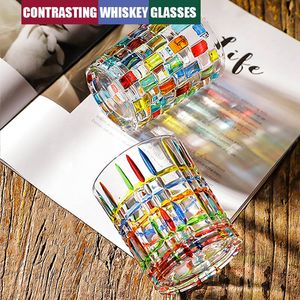 Verres à whisky européens verres colorés peints à la main verres à vin créatifs