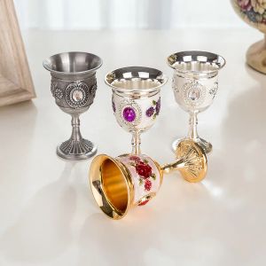 Verres à vin européennes alliage alcool gobelet bière tasse 10 oz de luxe de luxe décorations de maison de fête cadeau 0413