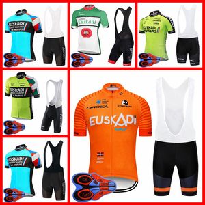 Euskadi Team Ropa Ciclismo Ademend Heren Fietsen Korte Mouw Jersey en Shorts Set Summer Road Racing Kleding Outdoor Fiets Uniform Sports Pak S21050601