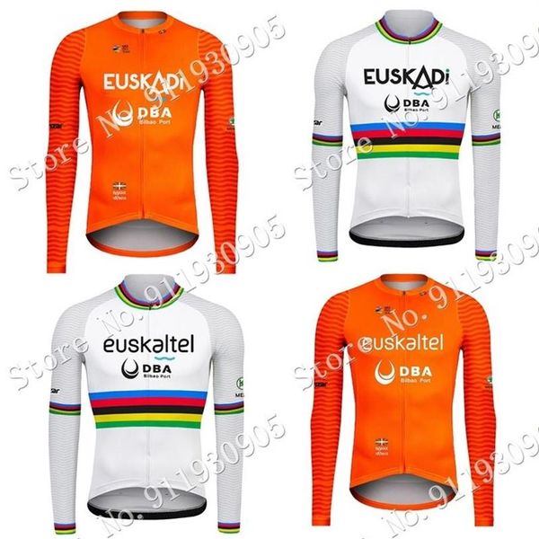 Euskaltel DBA Euskadi Invierno 2021 Jersey de ciclismo Ropa de manga larga para hombre Camisas de bicicleta de carretera de carrera Tops de bicicleta Uniforme MTB Ropa281k