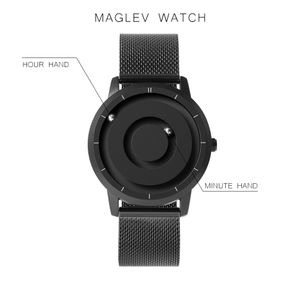 EUTOUR Nieuwe Innovatieve Blauw Goud Magnetische Metalen Multifunctionele Horloge Heren Mode Sport Quartz Horloge Eenvoudige heren Horloge CX200805