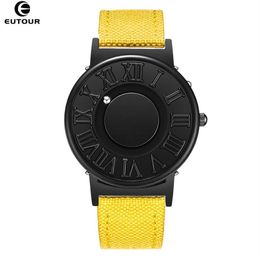 Eutour Watch Man Tolevas Le cuir sangle HOMMES MONTRES MAGNETIQUE BALS MAGNEMENTS Quartz Fashion Horloge masculine Horloge de bracelet J190715 238U