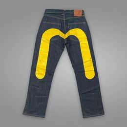 EV Jeans Designer M Evisued Pantalones para hombre Jeans Evisulies Bordado en forma de M Tubo recto Pierna ancha Pantalones de marca Hip Hop Y2k Edge Street Ca 2705