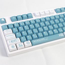 EVA-00 XDA Keycap Profil Japonais Bleu 135 Touches Caps pour Clavier Mécanique Gaming MX Commutateurs DYE-SUB Personnalisé PBT Keycap