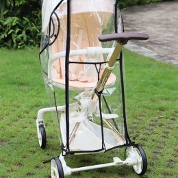 Eva Baby Stroller Accessories Waterdichte regenbedekking Transparante windstoffschild ritssluiting open voor drukkers