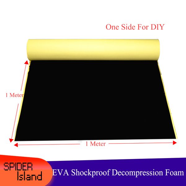 Cinta de espuma de esponja negra EVA, Material adhesivo de sellado, almohadilla de espuma para pie, cinta de espuma de un solo lado, a prueba de golpes, impermeable para LCD DIY 1M