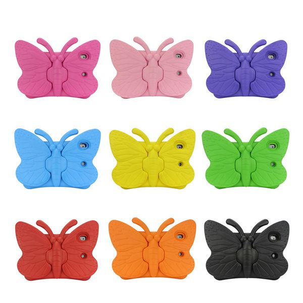 Fundas para tabletas EVA Butterfly EVA para niños para iPad 10.a generación 10.9 Pro 11 10.2 10.5 Air 5 4 Mini 6 3 Samsung Tab A8 X200 X205 Funda resistente a prueba de golpes con soporte de dibujos animados