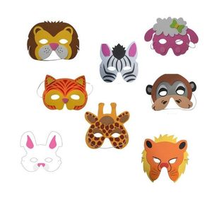 Masques d'animaux en mousse EVA, fournitures de fête d'anniversaire, déguisement de fête pour enfants, Costume de Zoo et de Jungle, décoration de fête