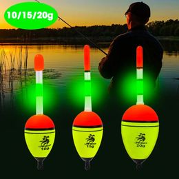 Eva Luminous Fishing Night Float Light Stick Foam Plastic Bobber Sea Rock Striking Floats Accessoires 101520G 240430