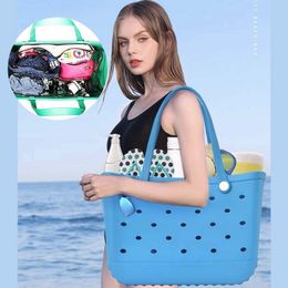 Eva Plastic Beach Sacs Rainbow Bogg Silicone Grand Candy Blue Blue Femme Cosmetic Panier PVC Sac de rangement de voyage Sac de rangement