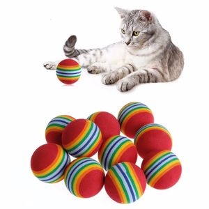 EVA Rainbow Cat Toys Ball Interactive Cat Dog Play Mochette Hilet Scratch Eva Ball Training Balls Pet Toys Supplies 240429