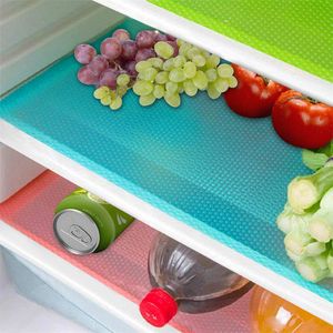 Eva -koelkastvoering Matten voor planken Wasbaar kunnen worden gesneden Koelkast Voering Waterdichte koelkastkussentjes Tafellade Placemat