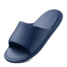 Zapatillas de EVA para uso doméstico, antideslizantes, malolientes, suaves, para hombres, mujeres, parejas, baños, zapatillas frescas para interiores, zapatos para el hogar, azul