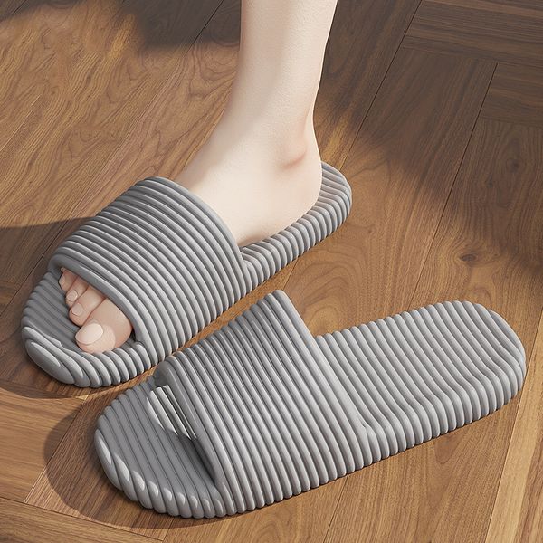 EVA pantoufles pour hommes femmes été anti-dérapant en plastique hôtels salles de bains pantoufle ménages sandales gris